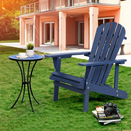 Moootto Adirondack Chair Solid Wood Accent Patio Chair for Backyard, Garden, Lawn and Beach TBZOSW2006NVSW